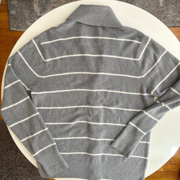 Club Monaco Men’s Ribbed Striped Shawl Cardigan Sweater Medium Cotton Cashmere - Picture 6 of 9